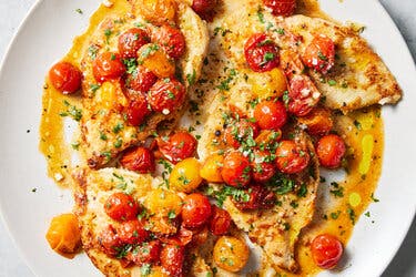 Lemon and Garlic Chicken With Cherry Tomatoes