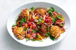 Image for Skillet Chicken Thighs With Schmaltzy Tomatoes