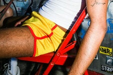 Some men are opting for thigh-baring lengths.