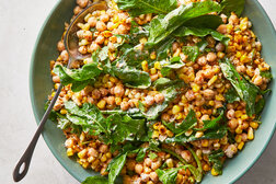 Image for Charred Corn and Chickpea Salad With Lime Crema 