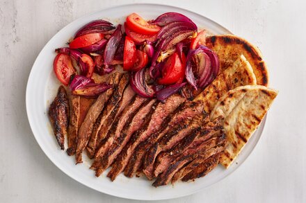 Image for Harissa-Grilled Steak With Juicy Tomatoes 