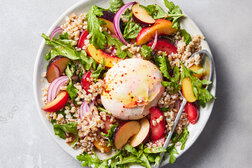 Image for Herby Farro Salad With Stone Fruit and Burrata