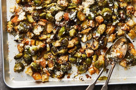 Roasted Brussels Sprouts Caesar With Tahini