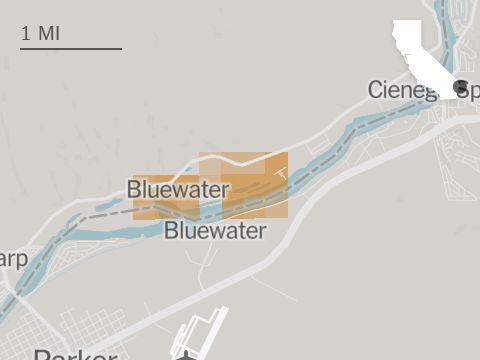 Blue Water fire map as of Sun. 2:17 AM PT.