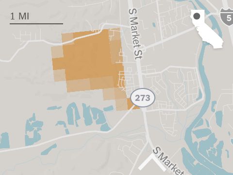 Clear fire map as of Sat. 1:34 PM PT.