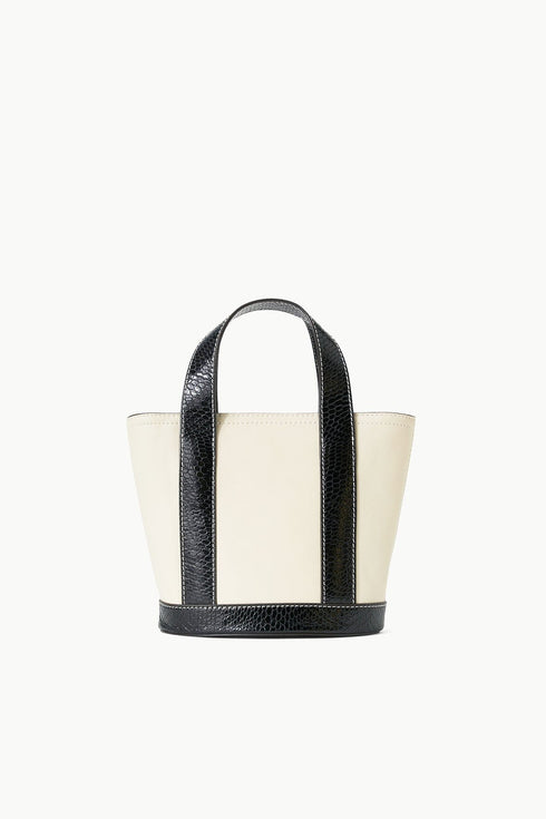 Go to MINI ALLORA TOTE CREAM BLACK view 1