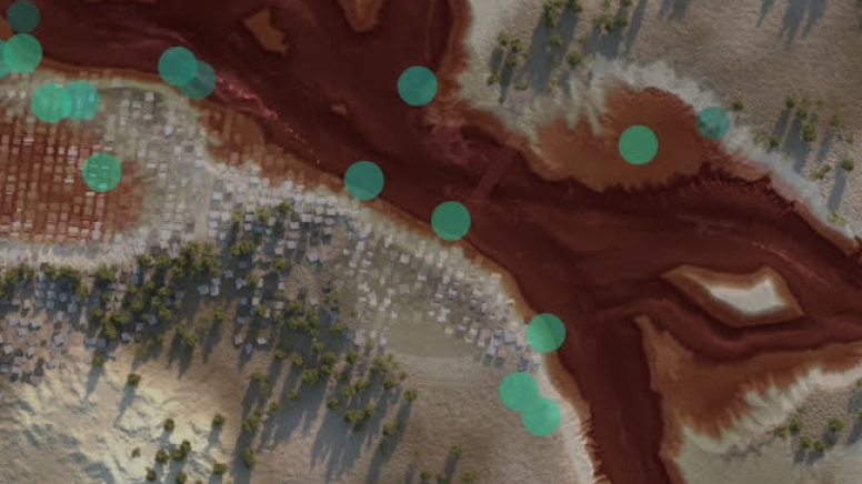 Animation showing flood forecasting technology.