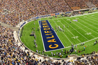 football field with a play in the north endzone