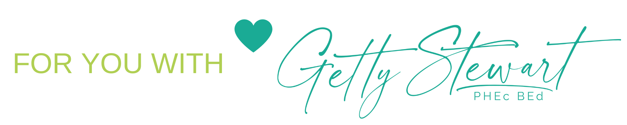 script style logo. For you with (heart), from Getty.