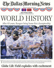 Load image into Gallery viewer, 2023 Rangers! November 2nd Commemorative Newspaper Edition
