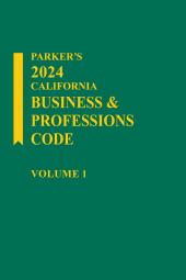 Parker's California Business & Professions Code cover