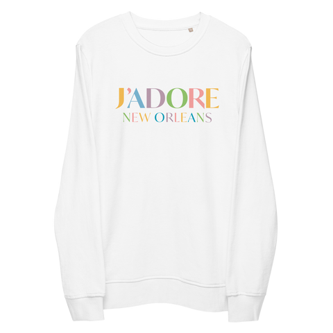 J'Adore New Orleans - White Organic Sweatshirt