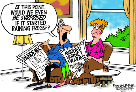 Limited Edition (50) Cartoon from Walt Handelsman - Raining Frogs