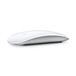 Magic Mouse in wit, waarbij de rondingen van het design en het Multi-Touch-oppervlak zichtbaar zijn.
