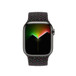 Vorderansicht des Geflochtenen Solo Loop mit dem Zifferblatt der Apple Watch und der Digital Crown.