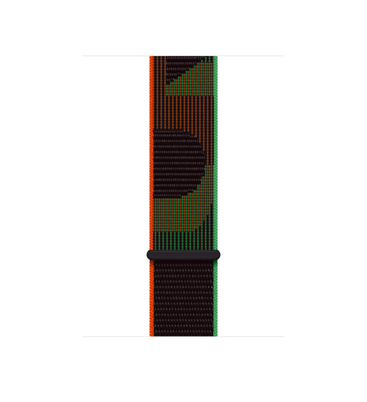 Black Unity Sport Loop, black woven nylon with the word "unity" in red and green design, hook-and-loop fastener