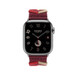Bridon Single Tour Armband Rouge H (Dunkelrot) mit dem Zifferblatt der Apple Watch.