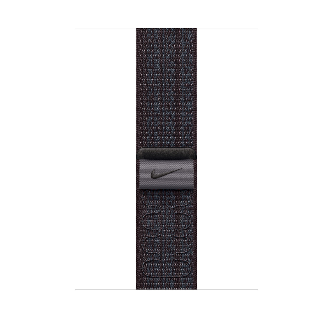 Black and Blue Sport Loop band, woven nylon with Nike swoosh, hook-and-loop fastener