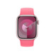 Sololoop i rosa där man ser Apple Watch med 41-millimetersboett och Digital Crown.