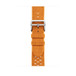 Tricot Single Tour Armband Orange, Textilgewebe mit silberner Schließe aus Edelstahl.