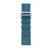 Tricot Simple Tour-armband i Bleu Jean (blått), vävd textil och spänne i silverfärgat rostfritt stål.