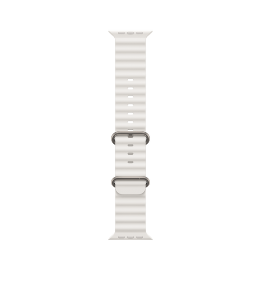 White Ocean Band, tubular molded high-performance fluoroelastomer with titanium buckle