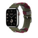 Kaki (greenish brown) Bridon Single Tour strap, showing Apple Watch face and digital crown.