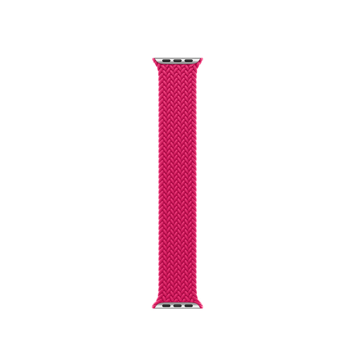 Raspberry Braided Solo Loop band, woven polyester and silicone threads with no clasps or buckles