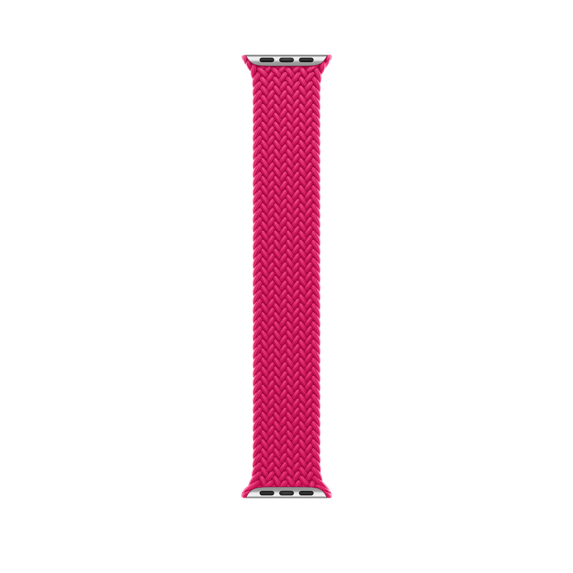 Raspberry Braided Solo Loop band, woven polyester and silicone threads with no clasps or buckles