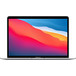 13.3-inch MacBook Air, silver, open, thin bezel, FaceTime HD camera, curved edges