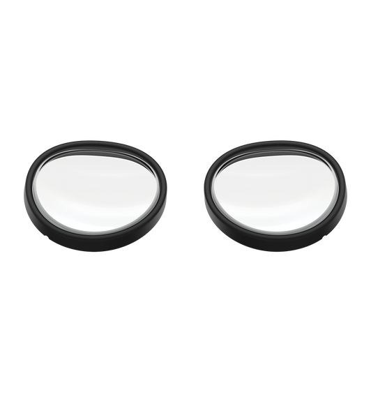 A pair of ZEISS Optical Inserts, round lenses, black frames