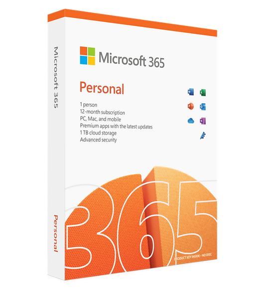 Microsoft 365 Personal is a one-year subscription that provides premium office apps and email for one person.