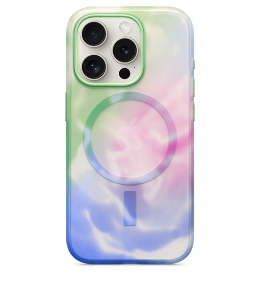 Designed to interact with the Apple MagSafe ecosystem, the OtterBox Figura Series case wraps an iPhone 15 Pro in flexible soft-touch material and includes a cut-out for the back camera.