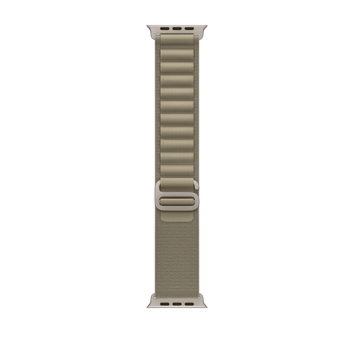 Olive Alpine Loop band, two-layer woven textile with loops and titanium G-hook closure