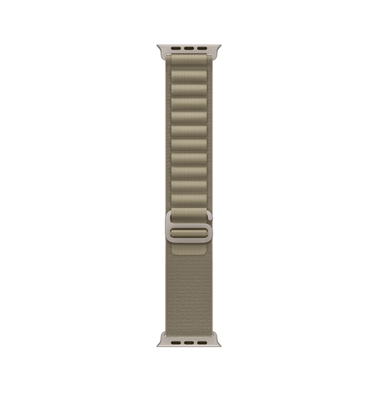 Olive Alpine Loop strap, two-layer woven textile with loops and titanium G-hook closure