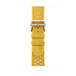 Jaune de Naples (yellow) Tricot Single Tour strap, woven textile with silver stainless steel buckle.