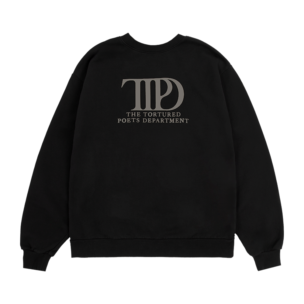 The Tortured Poets Department Black Crewneck Back