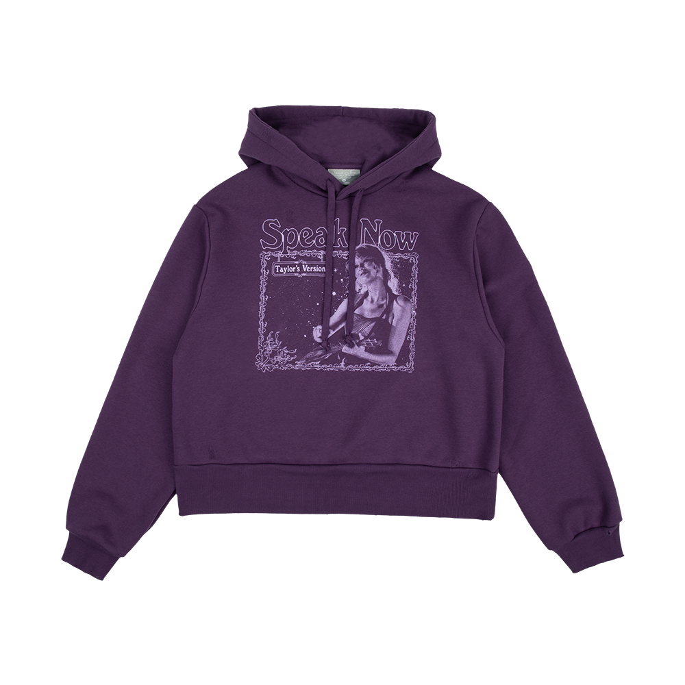 The Story Of Us Purple Crop Hoodie Front