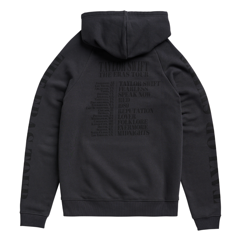 Taylor Swift | The Eras Tour US Dates Black Hoodie Back