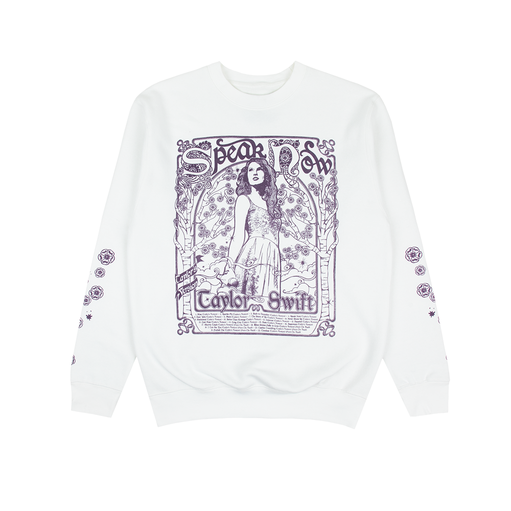 Speak Now (Taylor's Version) Tracklist White Crewneck Front