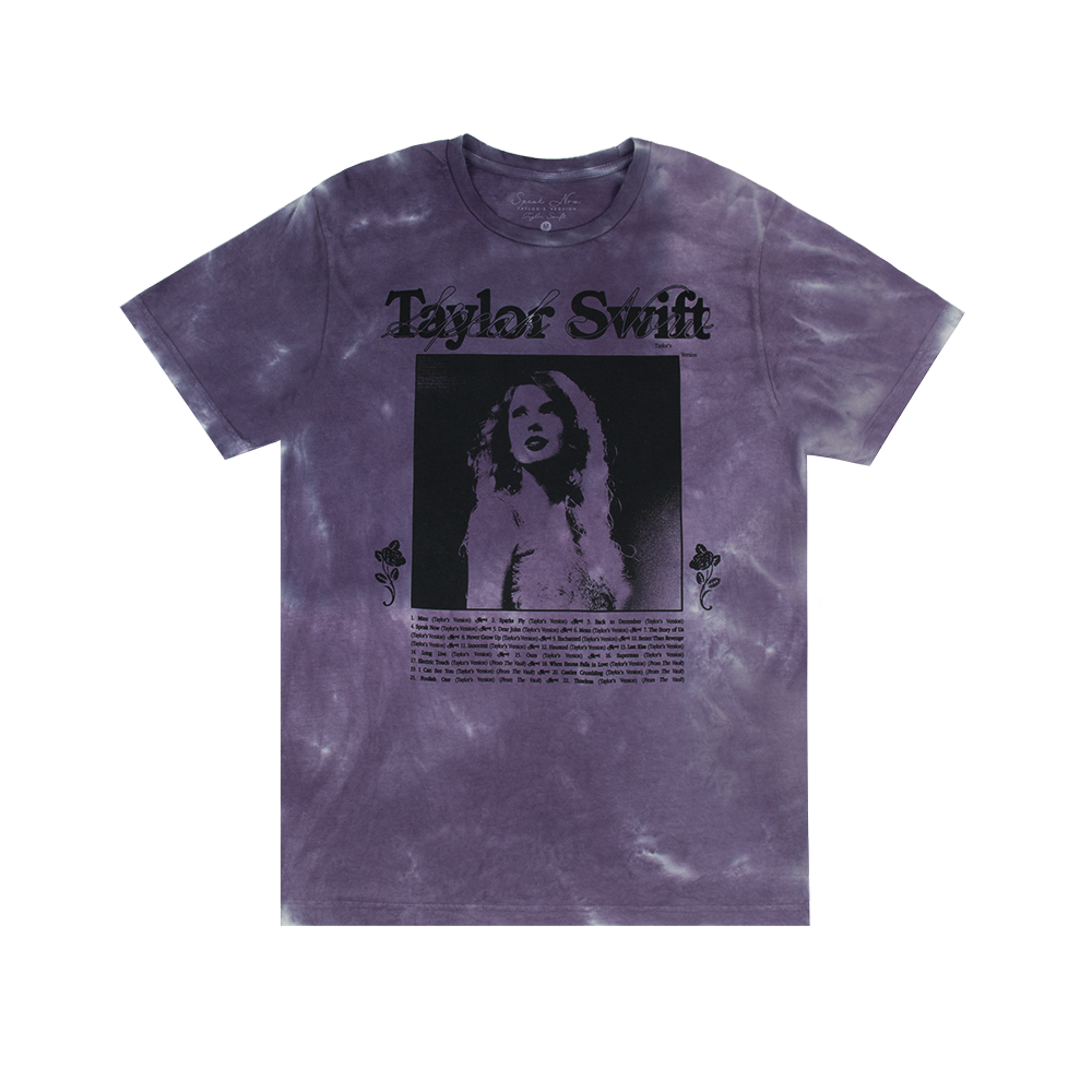 Speak Now (Taylor's Version) Tracklist Purple Tie Dye T-Shirt Front