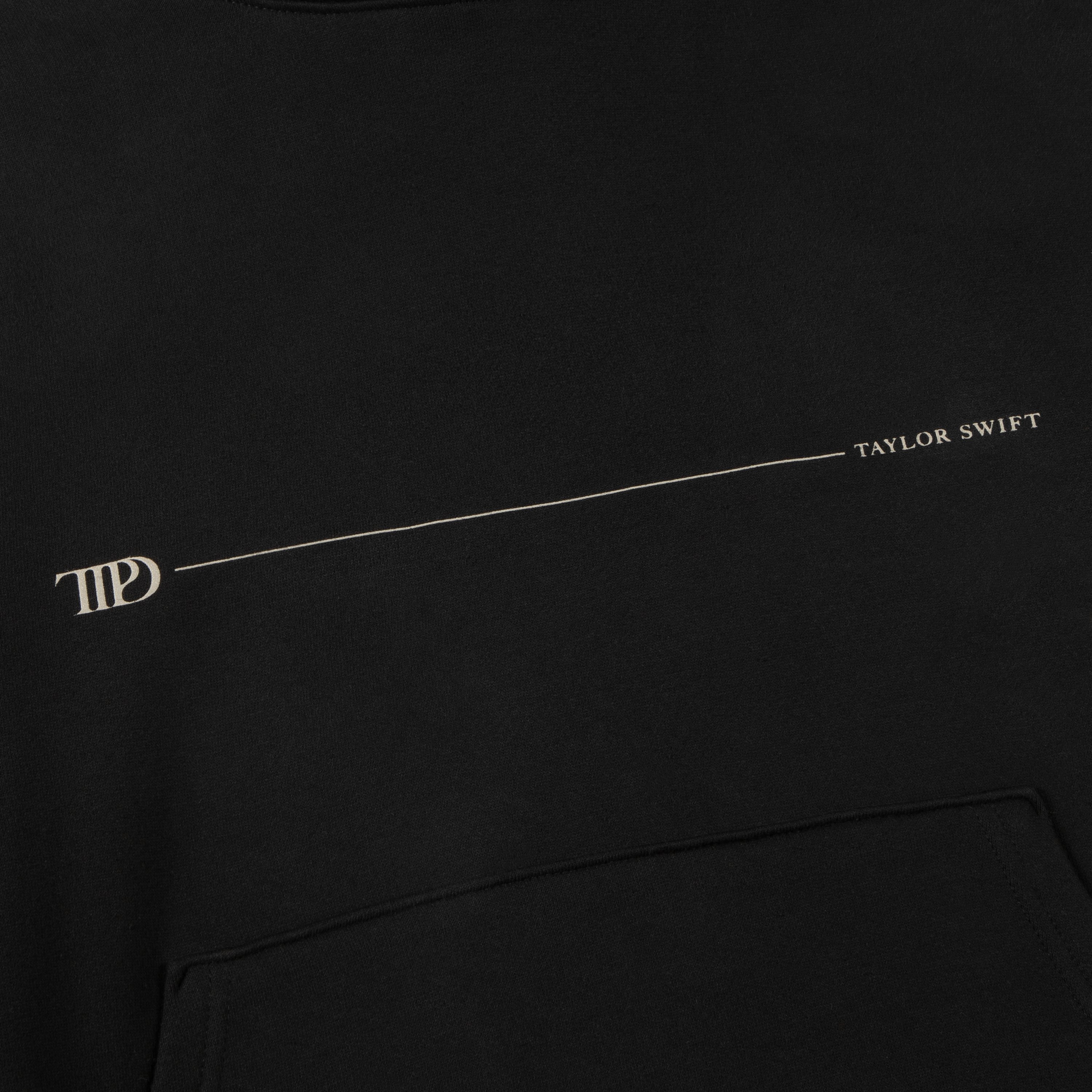 The Tortured Poets Department Black Hoodie Front Detail