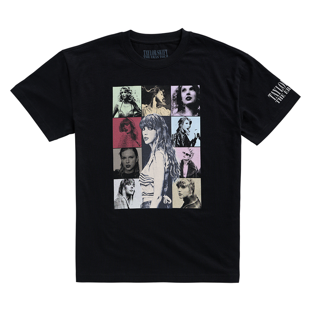 Taylor Swift | The Eras Tour US Dates Black T-Shirt Front