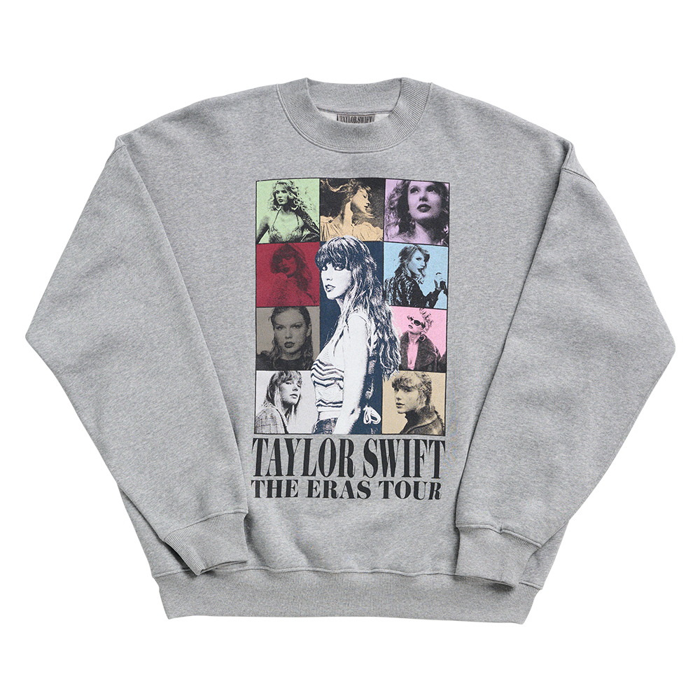 Taylor Swift | The Eras Tour Heather Gray Crewneck Front