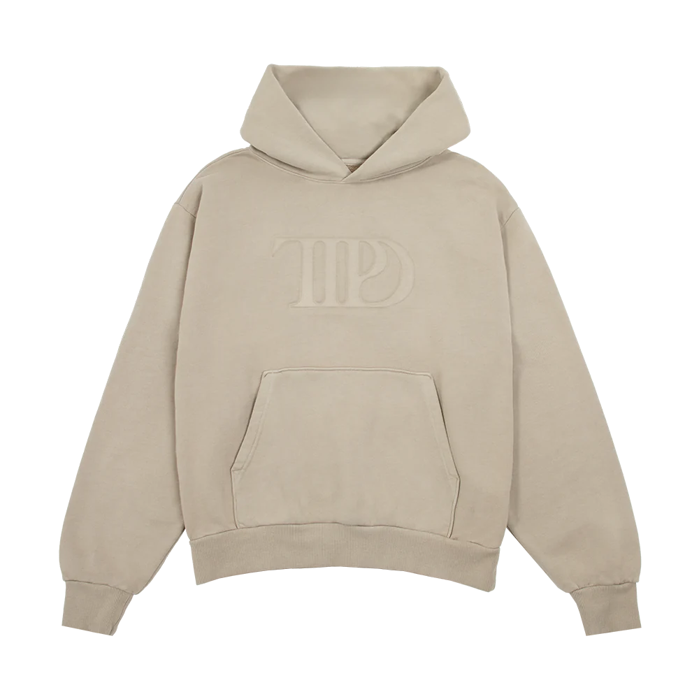 The Tortured Poets Department Beige Hoodie Front