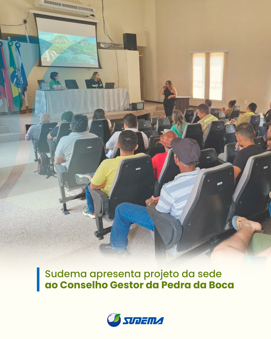 Na última sexta-feira (23), a Sudema esteve na cidade de Araruna para se reunir com o Conselho Gestor do Parque Estadual da Pedra da Boca, com o objetivo de apresentar o projeto da nova sede da Unidade de Conservação.