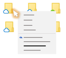 Suvandite menüü kontseptuaalne pilt, kui paremklõpsate OneDrive'i faili File Explorer