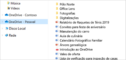 Explorador de Ficheiros aberta com OneDrive-Personal selecionada