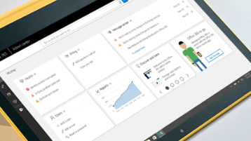 顯示 Office 365 系統管理中心之螢幕的相片