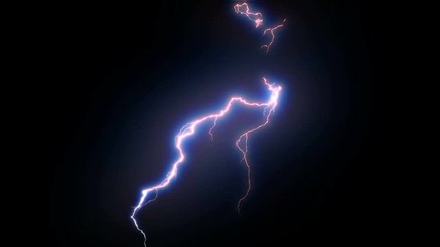 4K-UHD Creative Tesla-Lightning Strike Style Packs  , Blue Electrical Storm Over Black Background, Wiggle Edition.